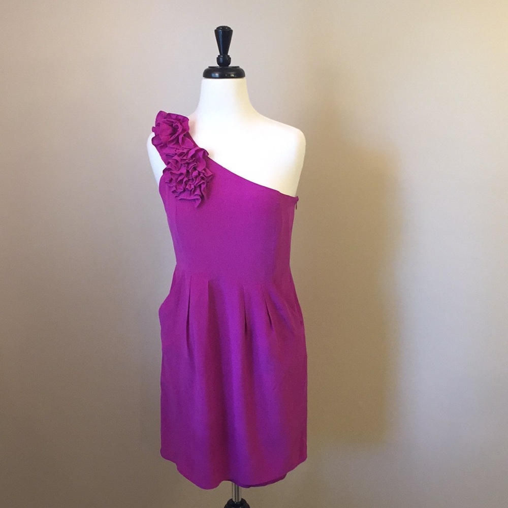 Yumi Kim purple silk one shoulder dress size M or 6